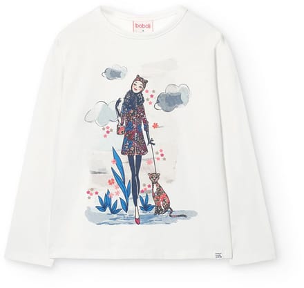Boboli Stretch Knit T-shirt Met Lange Mouwen Wit 6 Years Meisje