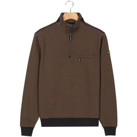 Baileys Trui Sweat Half Zip Two Tone Jacquard Doubleface Interlock Camel / male