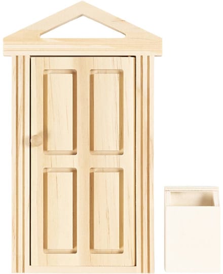CC Door with cornice and mailbox, H: 5,5+18 cm, W: 3,5+10,5 cm, 1 pack