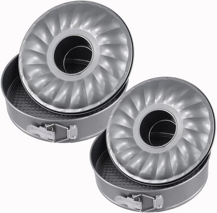 Set van 2 Ronde Springvormen met 2 Bodems (24cm & 26cm) - Lekvrij Bakgereedschap