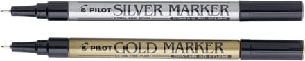 Set van 2 Permanente Markerpen Puntig Goud Zilver