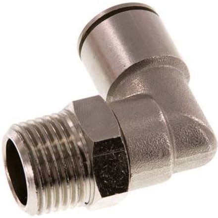14mm x R1/2'' 90 graden L-verbinding Messing Insteekfitting Buitendraad Draaibaar NBR