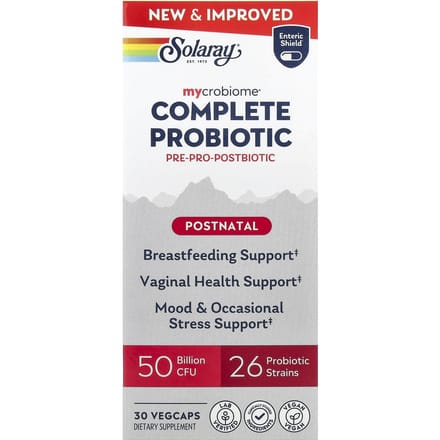 Solaray, Mycrobiome®, Complete Probioticum, Postpartum, 30 Veggie Capsules