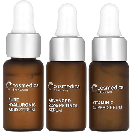 Cosmedica Skincare, essentieel serum mini, 3-delige set black
