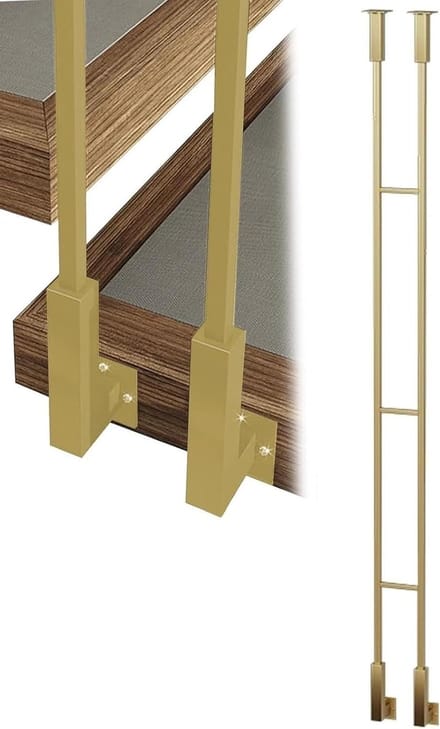 Trappalen - Balustrade paal - Trap versieren - Smeedijzeren constructie - H 45cm - Goud