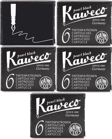 Kaweco - Vulpen inkt - vullingen - 5 doosjes - Zwart, Pearl Black