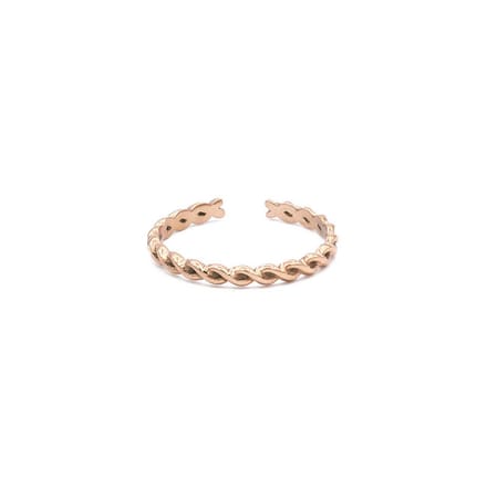 Mint15 Verstelbare ring gedraaid 'Twisted' - Roségoudkleur RVS/Stainless Steel