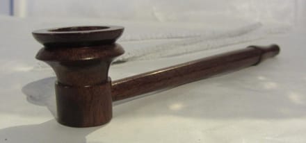 Sadhu Split Carved Medium long Wooden Pipe 14 cm