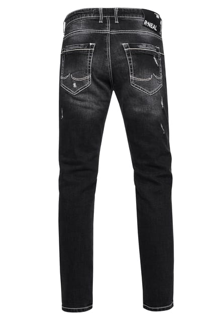 Jeansbroek "MINO" slim fit stretch destroyed broek
