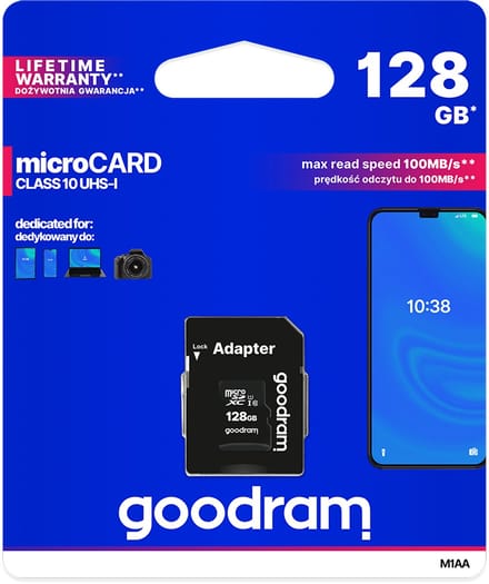 Goodram Serie - Geheugenkaart - microSD 128GB - UHS-I Class 10 - Inclusief SD-adapter