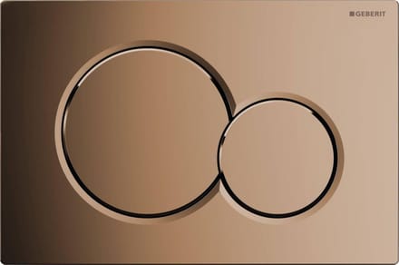 Geberit Sigma01 bedieningsplaat - 2-toets spoeling - ronde knoppen - edel - glans messing goud