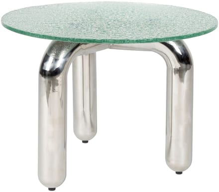 Dutchbone Marly Bijzettafel Rond 60 cm Glas/Chroom - Zilver