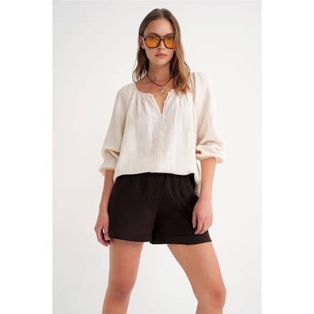 Geknoopte Mousseline Blouse