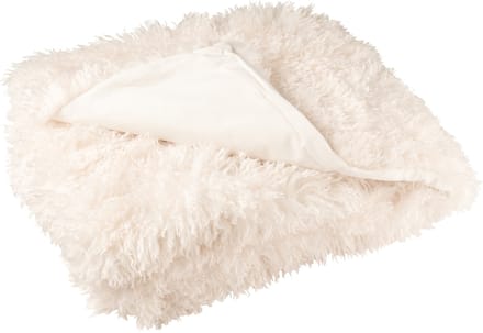 J-Line deken Moutie - polyester - wit