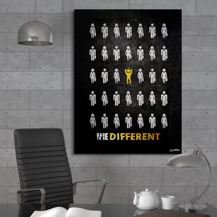 Luxe Canvas Schilderij Dare to be Different | 75x100 | Woonkamer | Slaapkamer | Fun | Design | Art | Modern | ** 4CM DIK! 3D Effect**