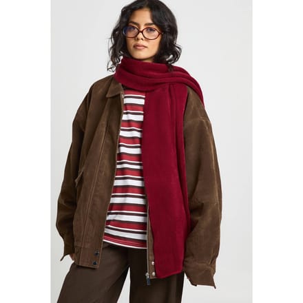 boohoo Dames Effen Gebreide Sjaal | Burgundy