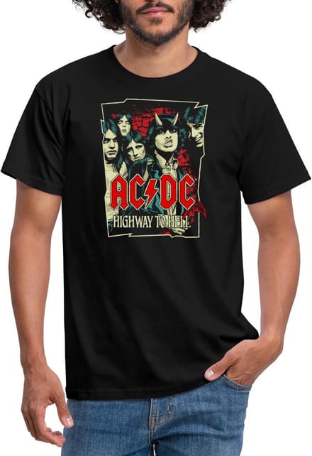 AC/DC Logo En Band Highway To Hell Album T-Shirt Heren