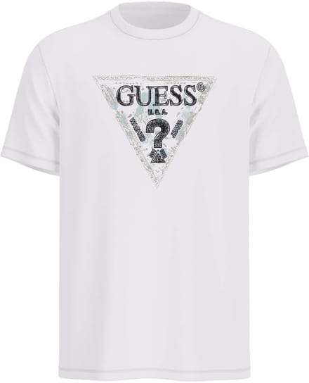 GUESS Ss Cn  Triangle Pure White Taglia: L | Magliette basic Outlet | Uomo | Bianco