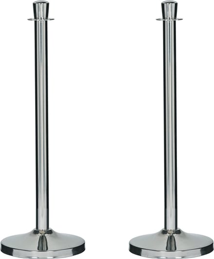 2x Afzetpaal Grandeur RVS Zilver
