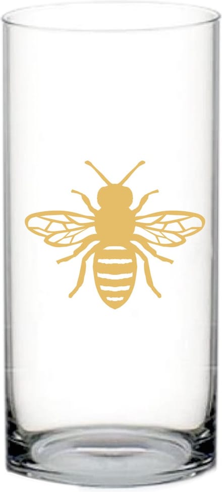 Aulica - Vaas - Bij - Geel - Glas - 22cm