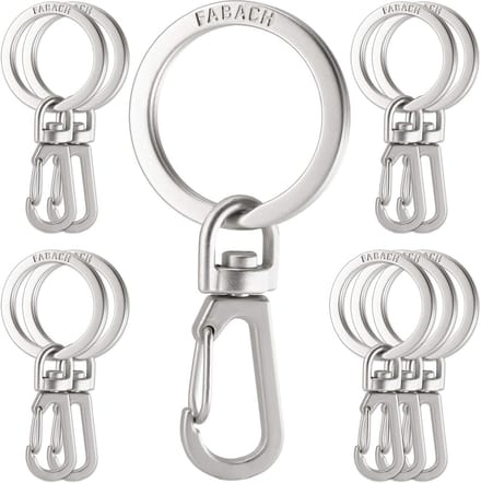 10er Pack Sleutelhanger Karabijnhaak met Draaibare Sleutelring - Duurzaam en Lichtgewicht