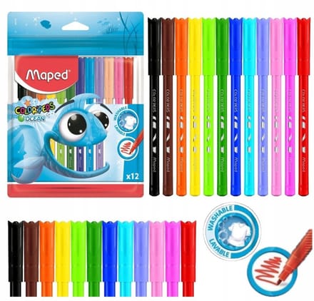 Maped Color'Peps Ocean Stiften Set - 12 Levendige Kleuren