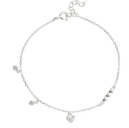 Zilver -armband -hart- zirkonia -16 cm - Charme Bijoux