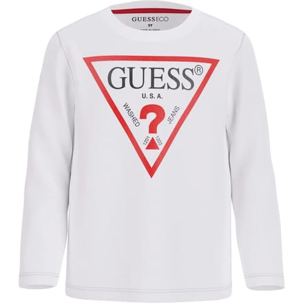 Kinder-T-shirt met lange mouwen Guess Core blanc