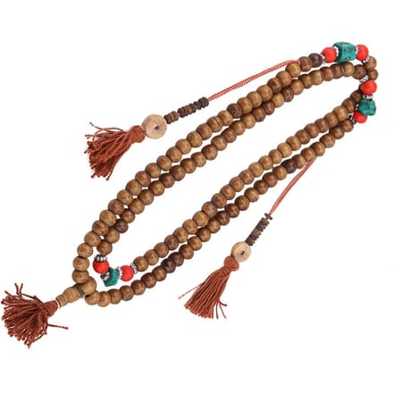 Tibetaans Rozenkrans 108 Natuurlijke Kralen Gebed Boeddha Boeddhistisch Elastisch Armband brown