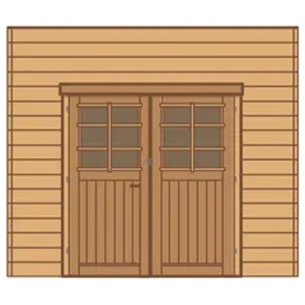 Solid Carport Voorwand Dubbele Deur 270x255cm Voor Carport Basis 4x5m