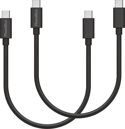 2x USB C naar USB C Kabel Zwart - 0,2 meter - Oplaadkabel voor Samsung Galaxy NOTE 20 / NOTE 20 ULTRA