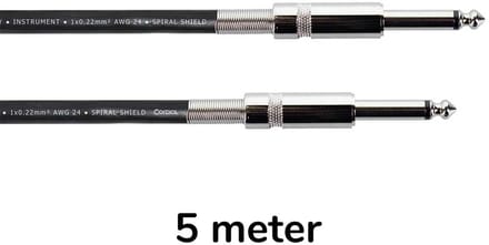 Cordial 14757 Jackplug Instrumenten Aansluitkabel [1x Jackplug male 6,3 mm (mono) - 1x Jackplug male 6,3 mm (mono)] 5.00 m Zwart Flexibel