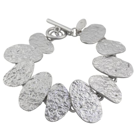 Behave - Armband zilverkleur ovaal reliëf - Statement look - Tijdloos chic