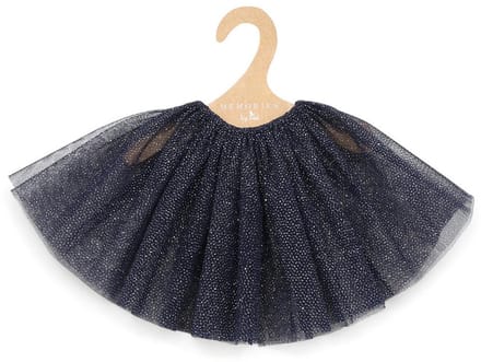 Asi poppenrok tule navy blauw goud - poppenkleding accessoire.