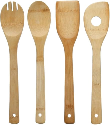 5Five Pollepel set - 4-delig - bamboe - 30 cm - keukengerei spatels