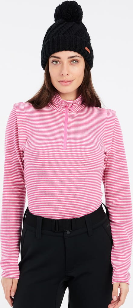 Protest Prtivory - Skipully Dames - Lange mouwen - 1/4 rits - Gestreept – Foxy Pink