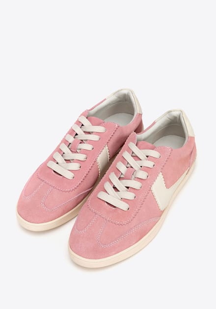 Wittchen Suède Sneakers voor Dames met Contrasterende Roze en Witte Eco-Lederen
