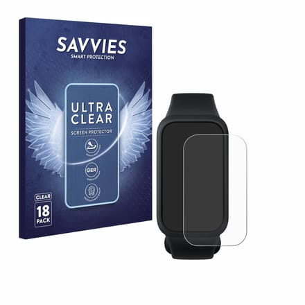 Savvies - Screenprotector voor Xiaomi Smart Band 9 Active - Folie Beschermfolie transparant 18 Stuks