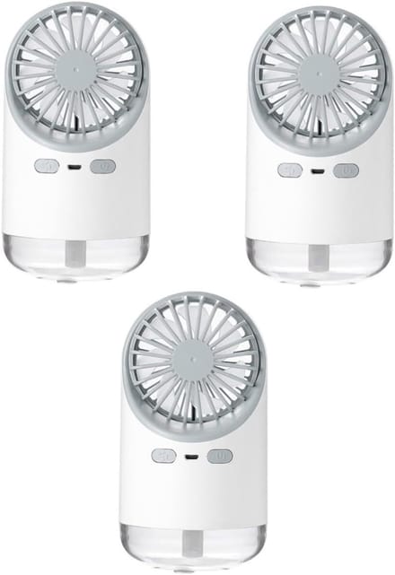 Luchtbevochtiger Ventilator - Mini Koeler - Persoonlijke Koeling - Met Sfeerverlichting - 200ml Tank - Wit