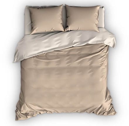 Satin d'Or Reverso Dekbedovertrek - Extra breed - 260x200/220 cm - Sand/Ivoor