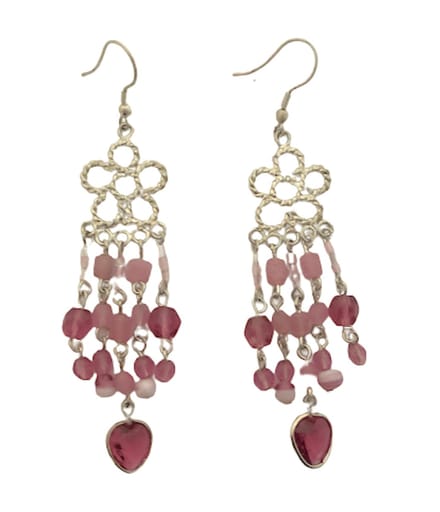 Oorhangers - Roze, zilverkleurig - 8 Centimeter - Kralen - Damesdingetjes