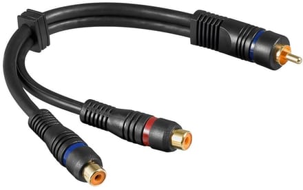 Goobay Audio Y-splitter-kabel, cinch-stekker > 2 x cinch-bus (audio links/rechts)