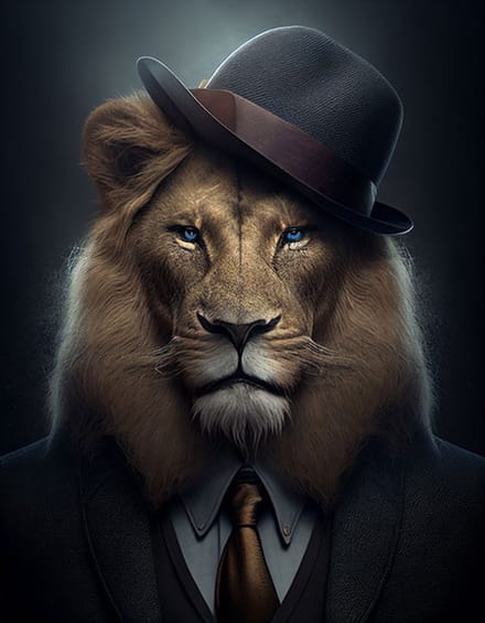 AI - Woondecoratie - Poster - Dieren - Leeuw - Pak - 3 - 50 x 70 cm