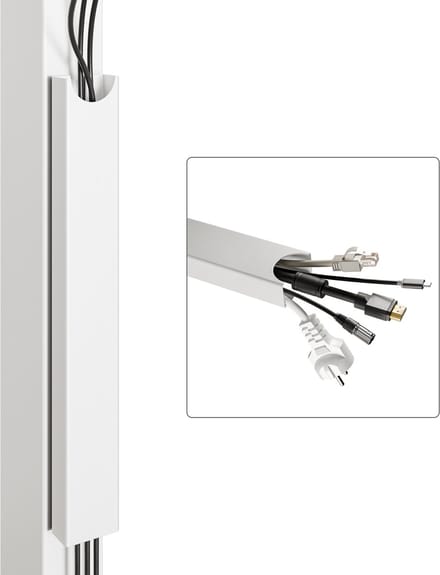 Desktronic Magnetische Kabelgoot Voor Bureau - 37x5x2,5cm - Staal - Wit