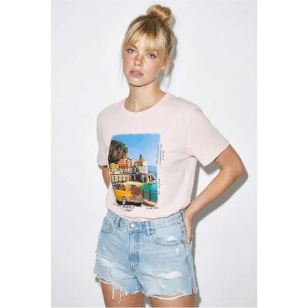 Geprinte Ronde Hals T-Shirt