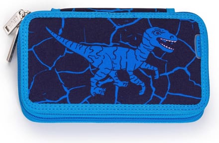 JEVA Twozip Monster - Gevulde etui met Dino print