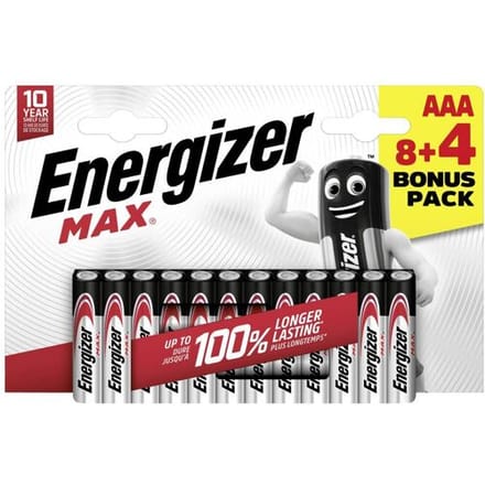 Energizer Max AAA batterij (potlood) Alkaline 1.5 V 12 stuk(s)