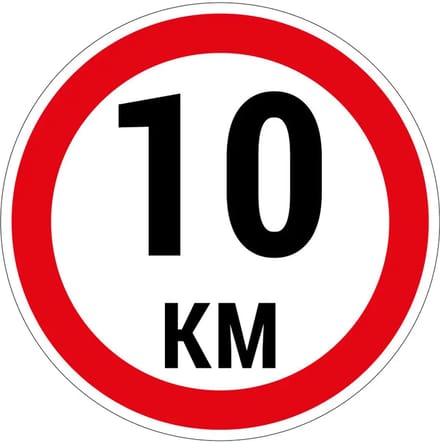 10 km bord | gecoat dibond materiaal | 10 cm
