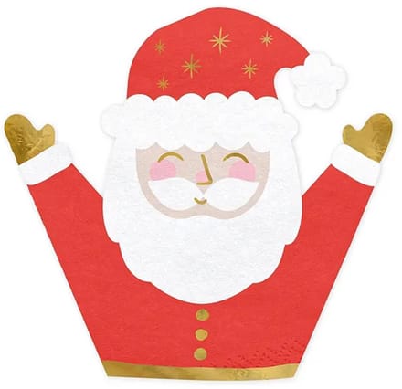 PartyDeco - Servetten Kerstman (20 stuks)