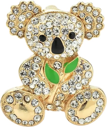 Broche Beer Strass ( Goudkleurig ) 4 x 3.3 cm
